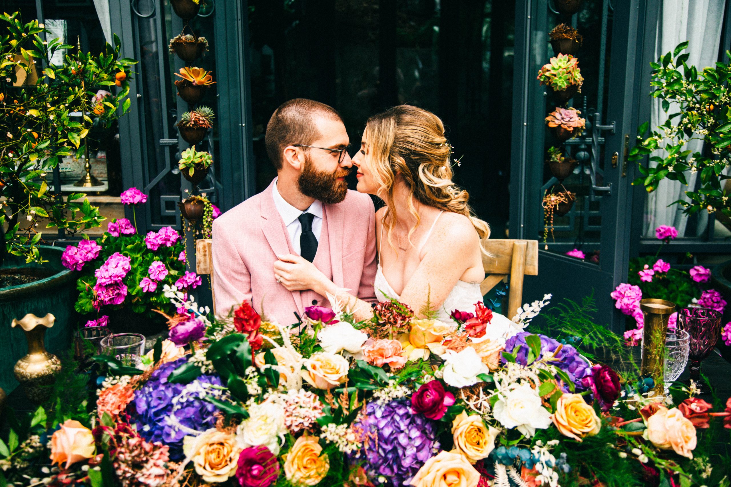 lavender marketplace wedding bride and groom colorful micro wedding