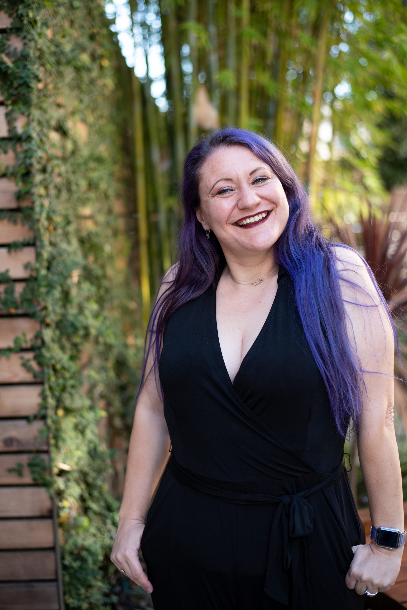 southern california wedding photographer purple hair