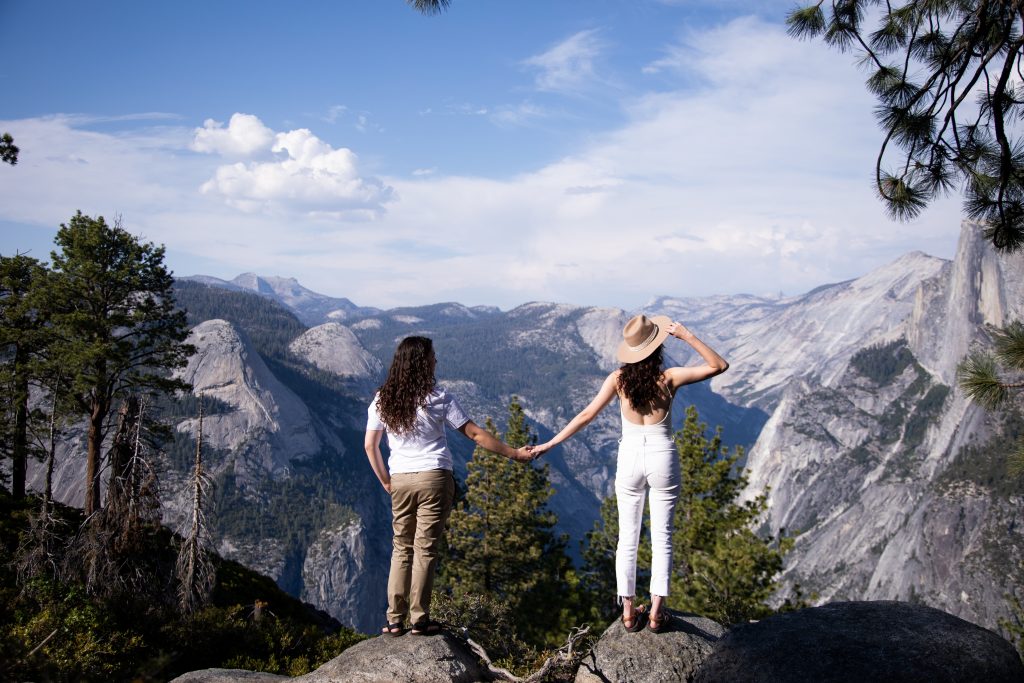 Yosemite lgbtq engagement session lesbian couple