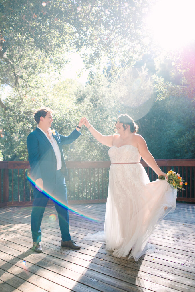 1909 Wedding, bride in a blue suit and bride in a white dress 