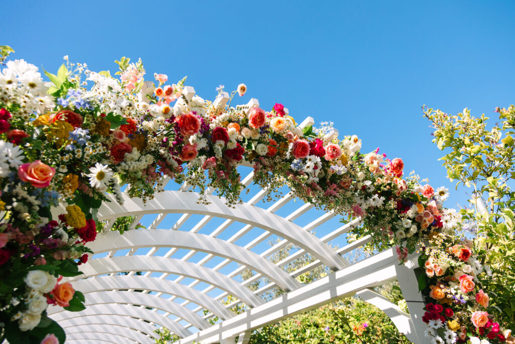 Madonna Inn Wedding ceremony floral wildflower arch