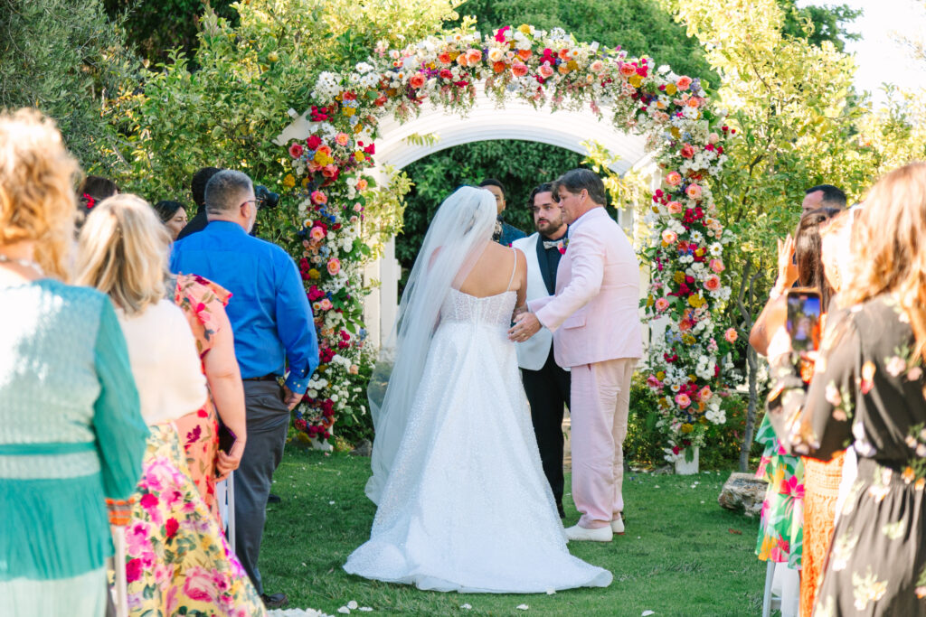 Madonna Inn Wedding ceremony in the secret garden
