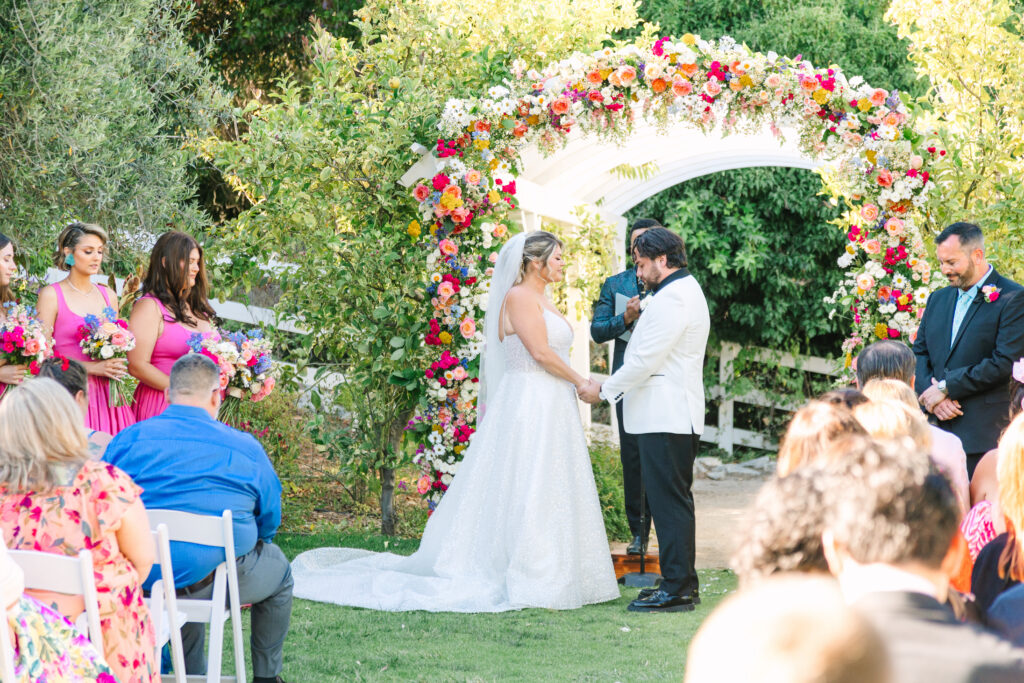 Madonna Inn Wedding ceremony in the secret garden
