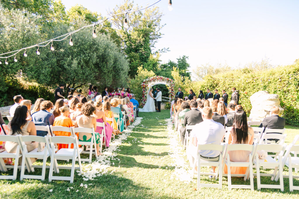Madonna Inn Wedding ceremony in the secret garden