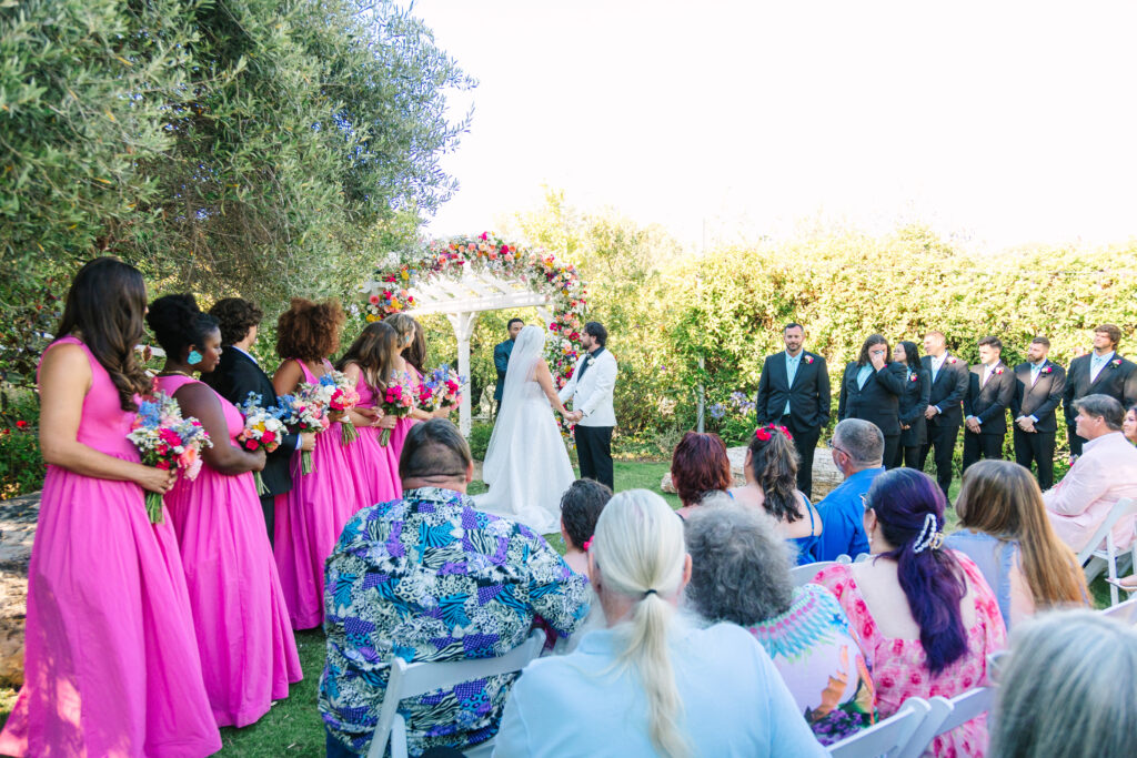 Madonna Inn Wedding ceremony in the secret garden